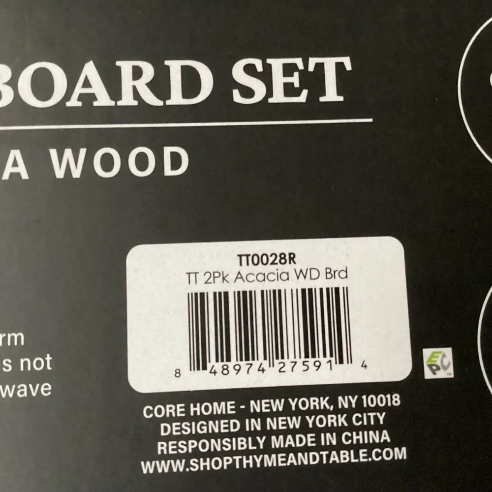 Thyme & Table Cutting Board Set Made of Acacia Wood NEW